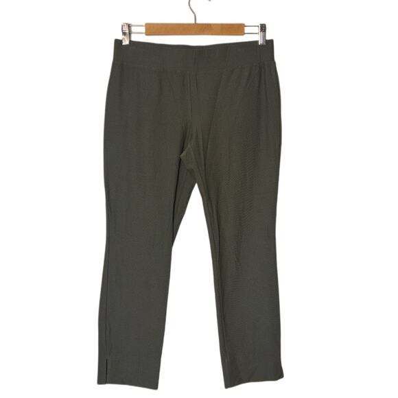 Eileen Fisher Slim Cropped Pants women's size Petite Small Olive Green - Picture 1 of 16